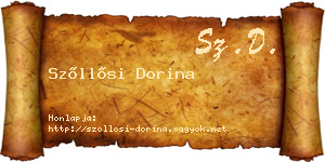 Szőllősi Dorina névjegykártya